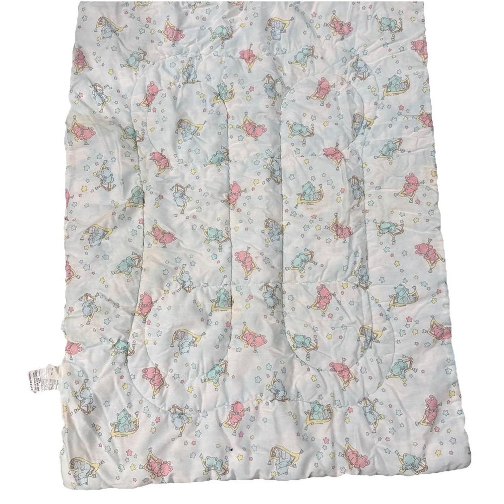 Vintage Baby Crib‎ Quilt Blanket Baby Animals 33x42 - Picture 1 of 4